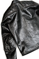 J100 Quilted Cafe Racer Leather Jacket with Horseskin Details 9