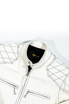 J100 Quilted Coffee-Colored Racing Lambskin Details