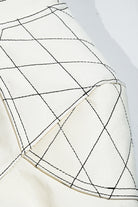 J100 Quilted Coffee-Colored Racing Lambskin Details 2