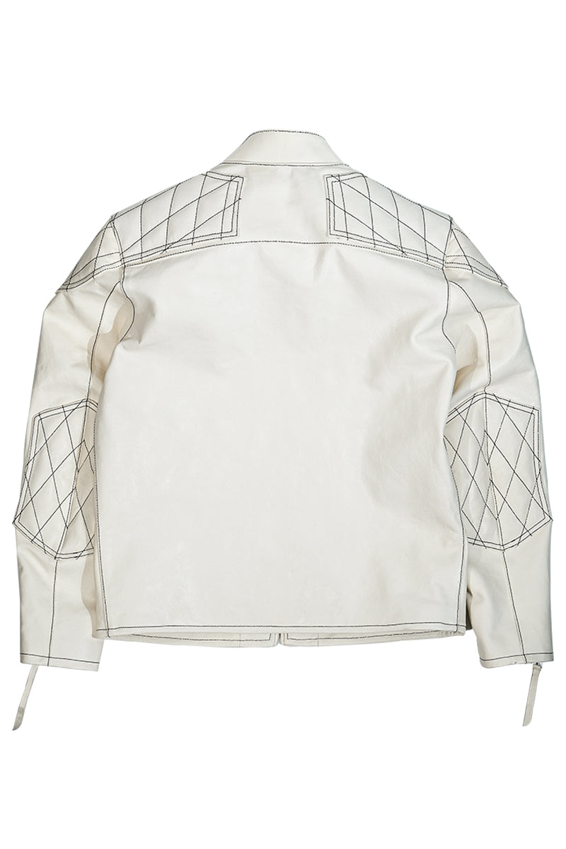 J100 Quilted Coffee-Colored Racing Lambskin with Details on the Back