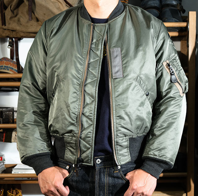 MA-1 nylon flight jacket reversible orange lining Real Simons