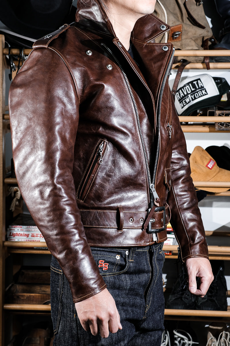 Marlon Brando motorcycle leather jacket  tea colored horsehide 6