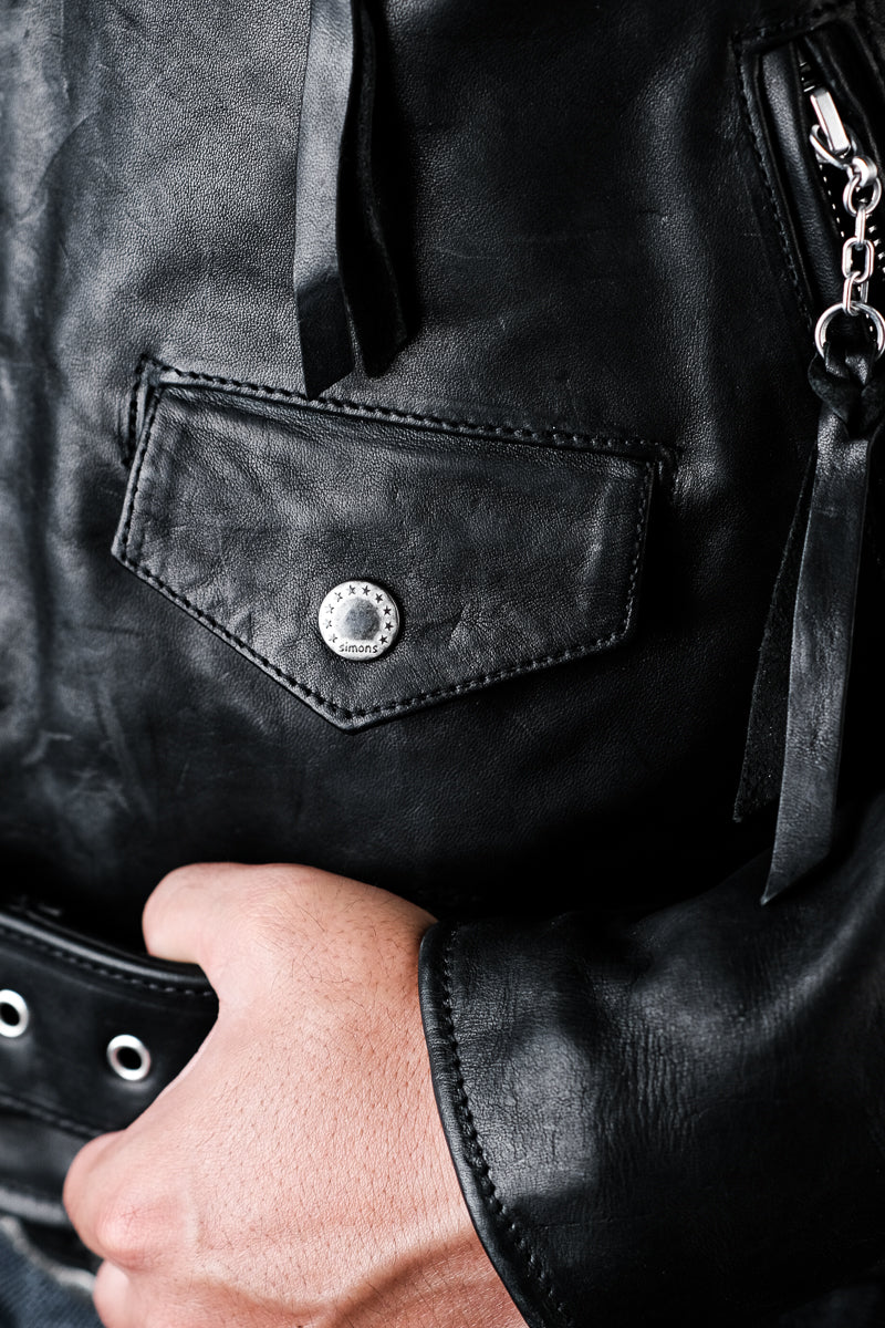 Marlon Brando motorcycle leather jacket oil waxed horsehide detail 4