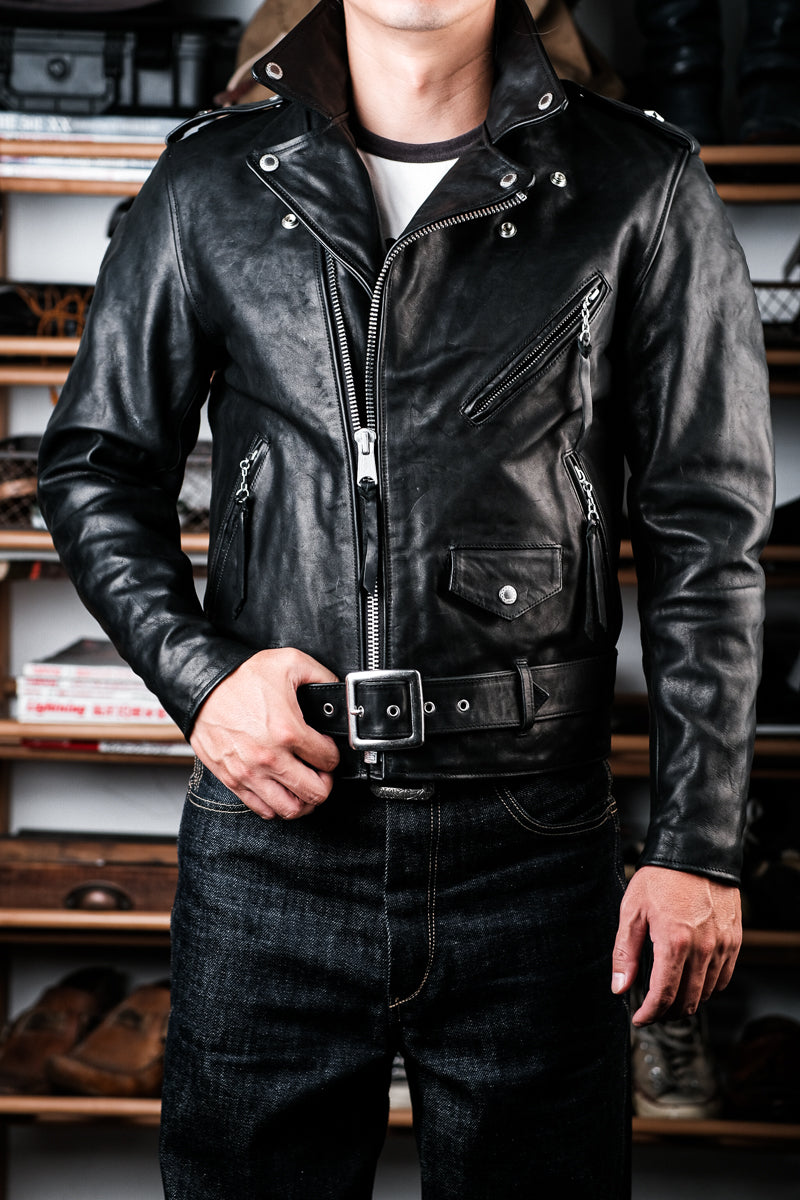 Marlon Brando motorcycle leather jacket oil waxed horsehide