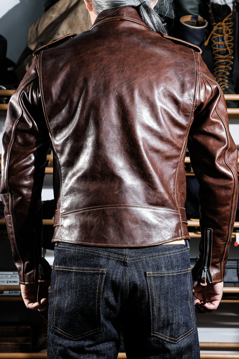 Marlon Brando motorcycle leather jacket tea colored horsehide back 2