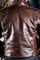 Marlon Brando motorcycle leather jacket tea colored horsehide back 3