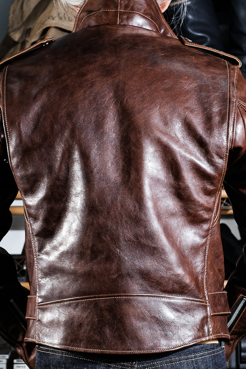 Marlon Brando motorcycle leather jacket tea colored horsehide back 3