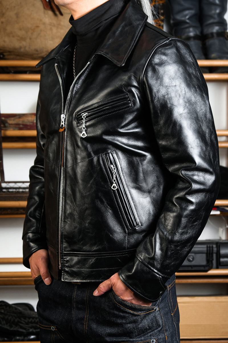 REAL SIMONS Mulholland Drive Leather Jacket - 1930s CHP Tea Core