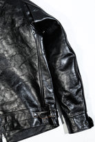 Mulholland Genuine Leather Motorcycle Jacket — Tea Core Horsehide Details 10