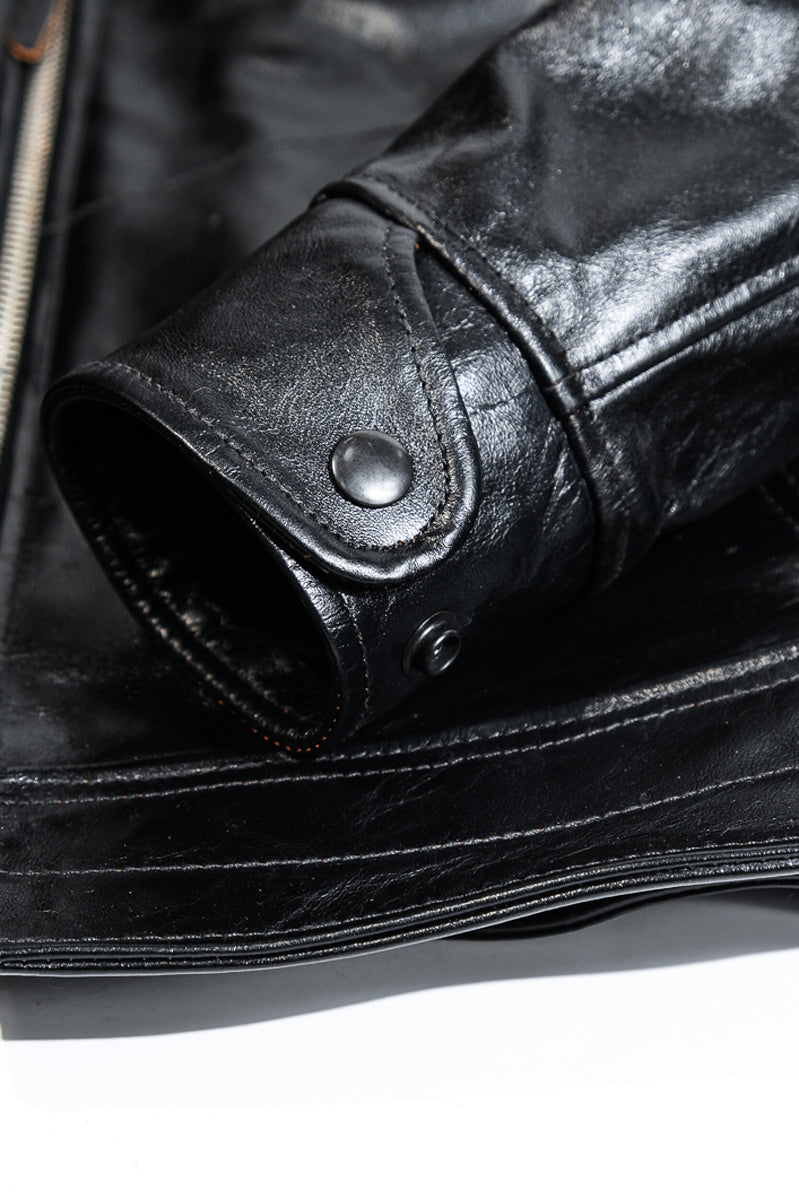 Mulholland Genuine Leather Motorcycle Jacket — Tea Core Horsehide Details 9