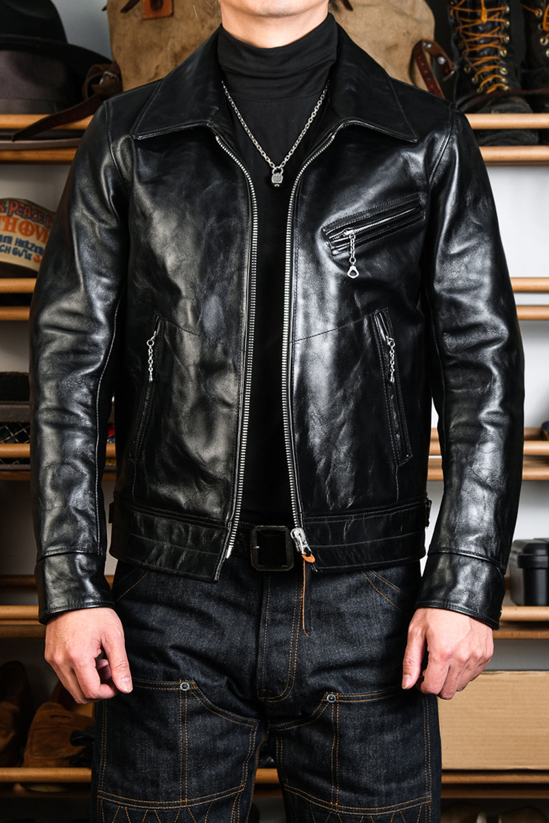 Mulholland Genuine Leather Motorcycle Jacket — Tea Core Horsehide