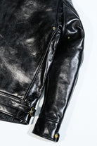 Mulholland Leather Motorcycle Jacket Oil Waxed Horsehide Back and Sleeves
