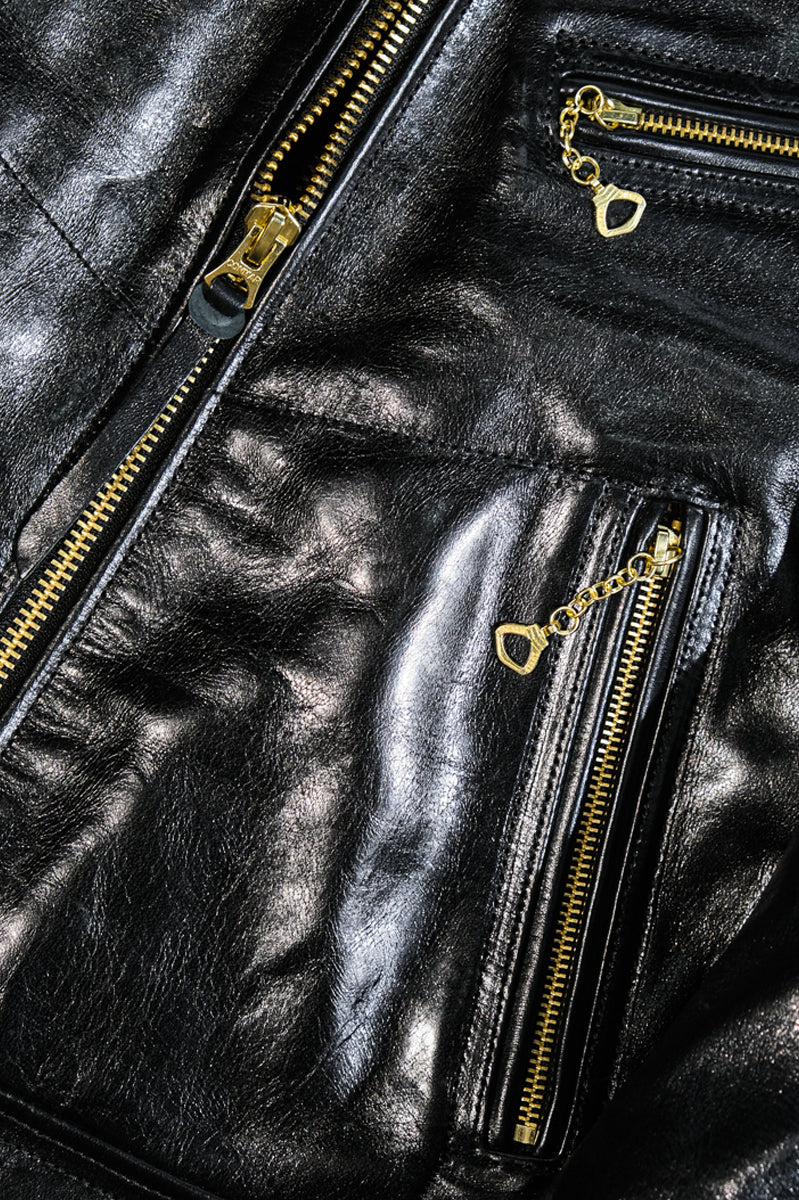 Mulholland Leather-Motorcycle JacketOil Waxed Horsehide Pockets