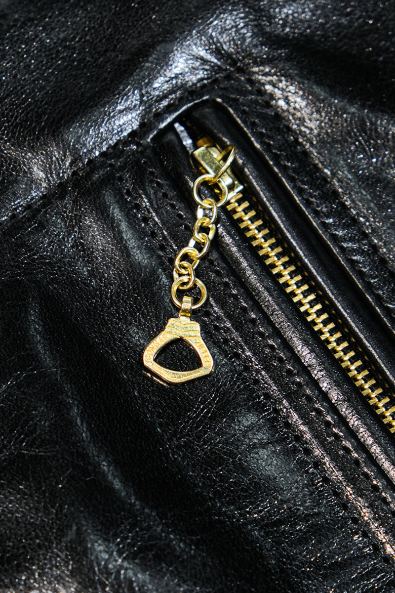 Mulholland Leather Motorcycle Jacket Waxed Horsehide with Zipper 2