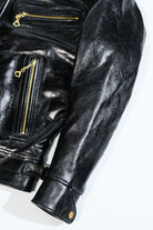 Mulholland Leather Motorcycle Jacket with Waxed Horsehide Sleeves