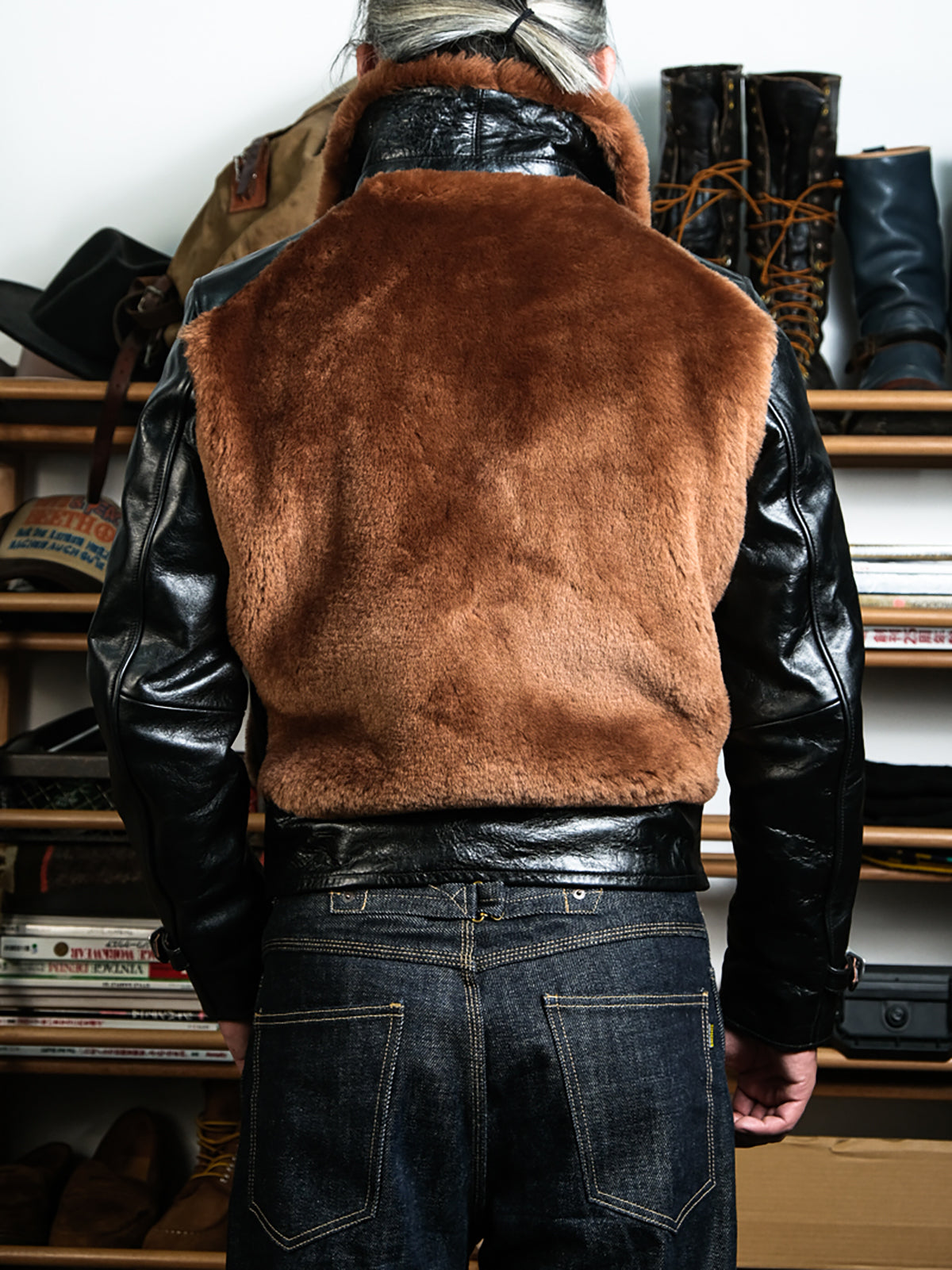 Shearling-Grizzly-Jacket-Brown-Model-Back