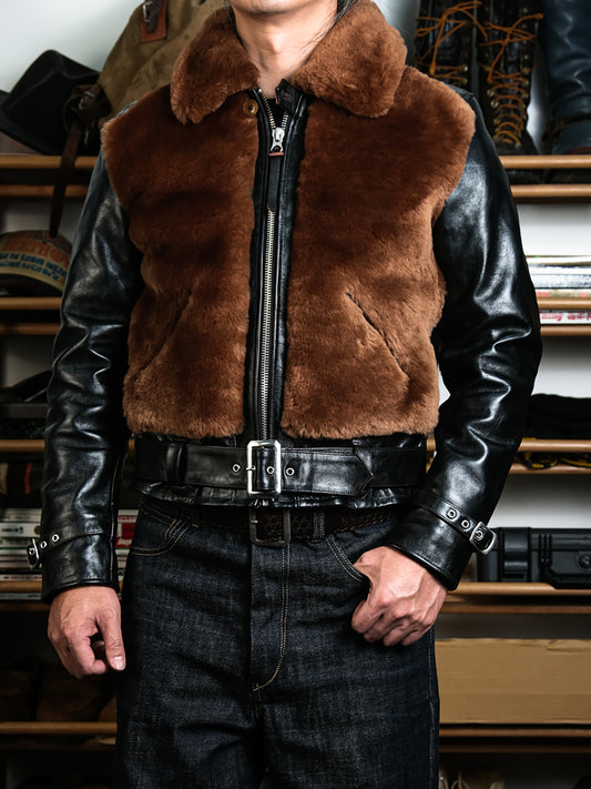 Shearling-Grizzly-Jacket-Brown-Model
