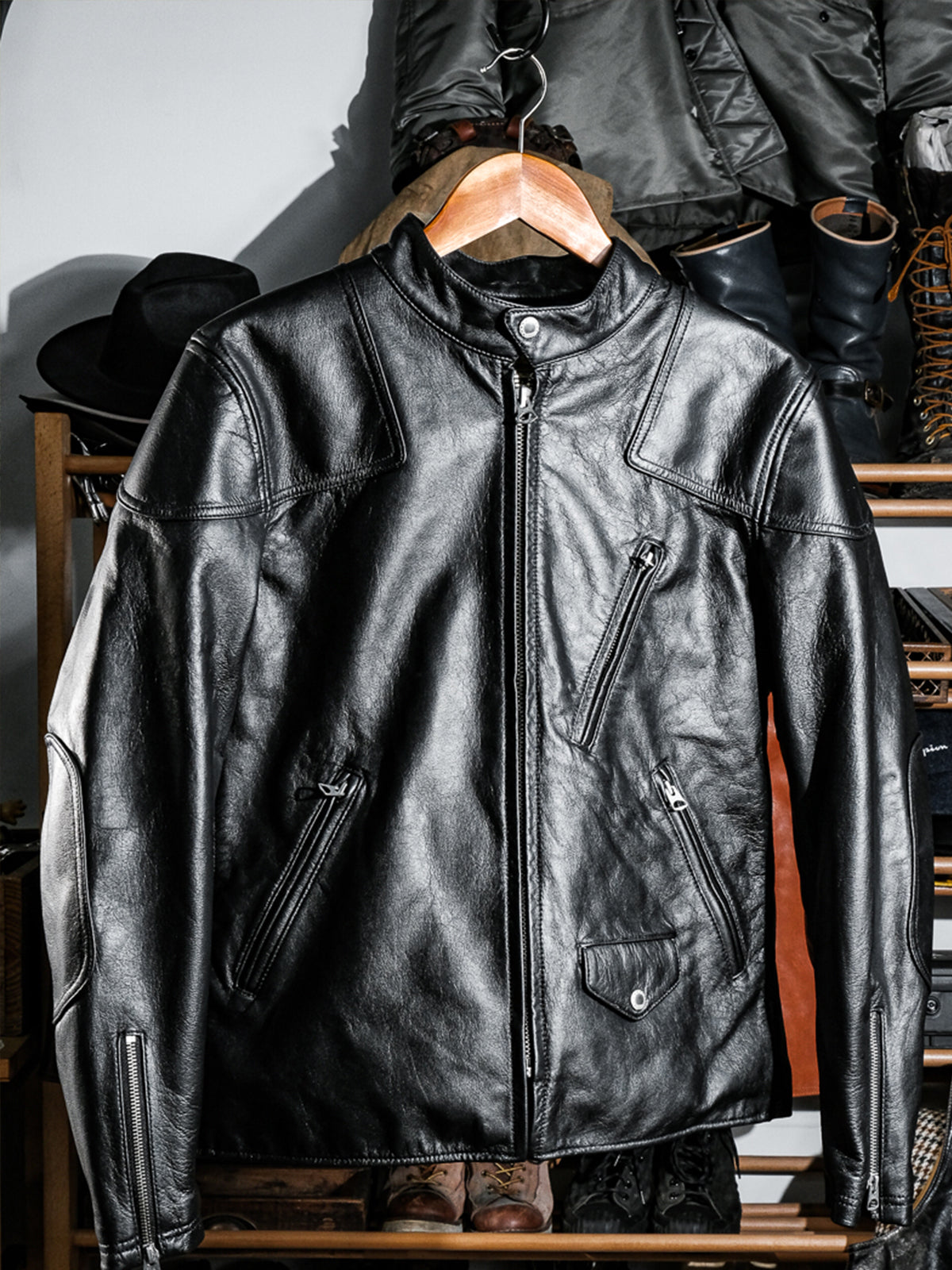 Sheepskin-Black-Vintage-Venom-Motorcycle-Jacket