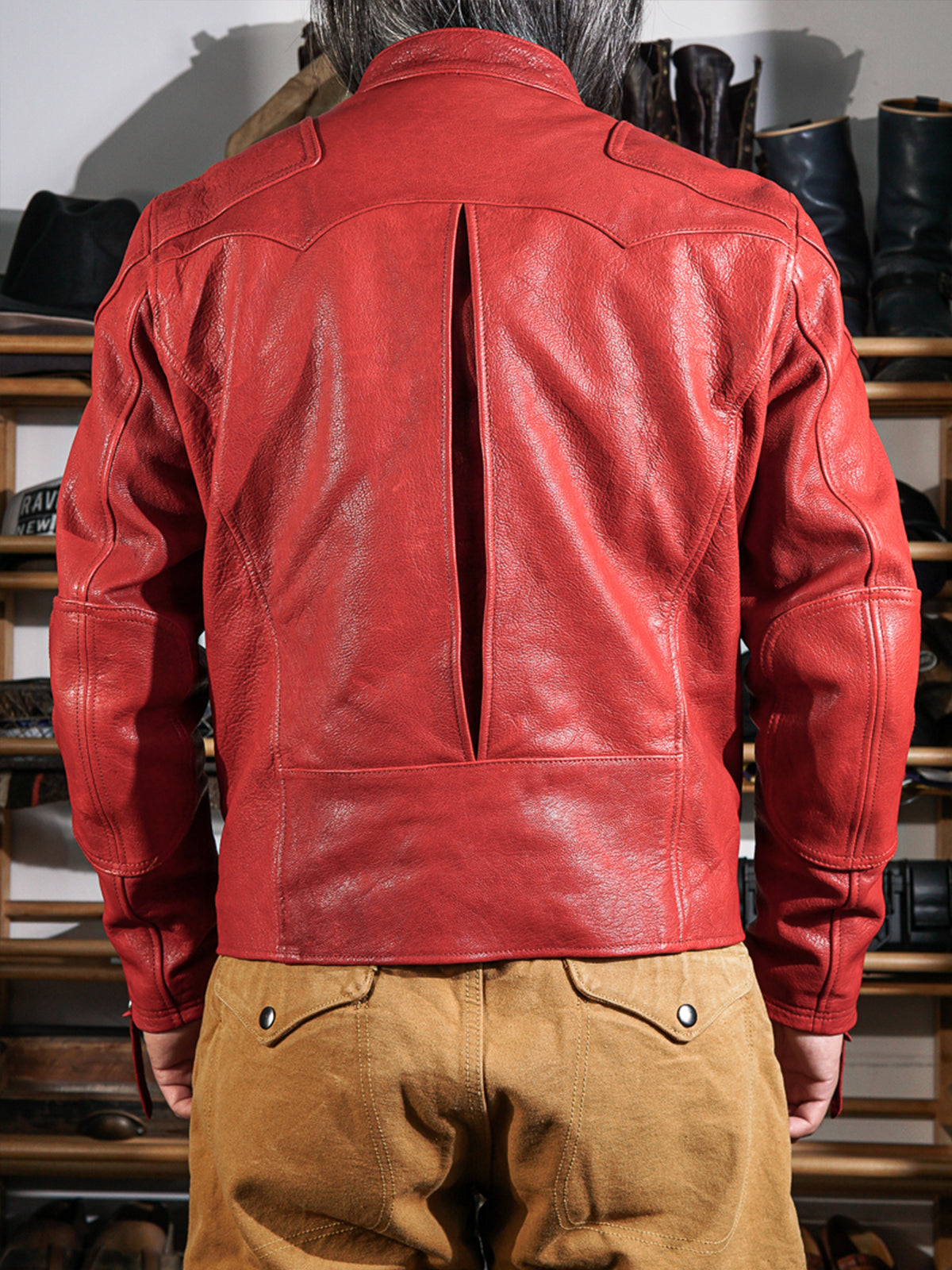 Sheepskin-Red-Venom-Motorcycle-Jacket-Back-2