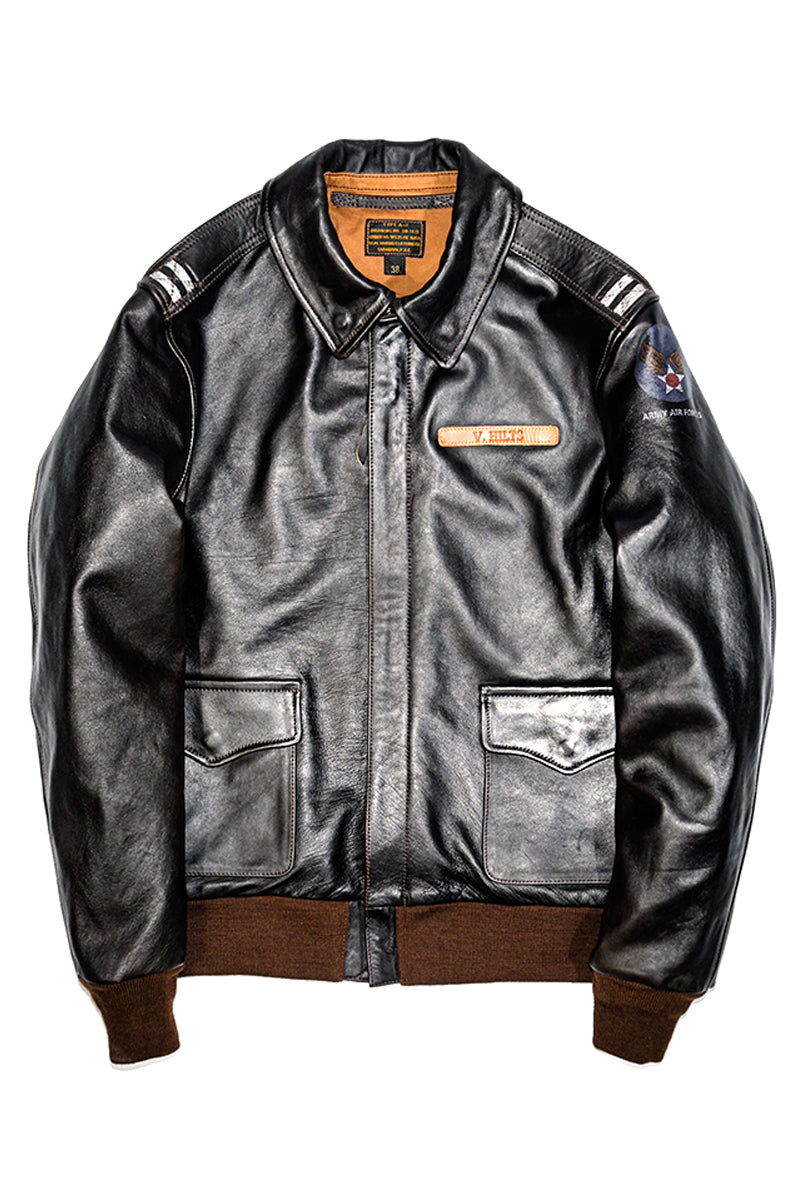 Steve McQueen The Great Escape A-2 Leather Flight Jacket - Rough