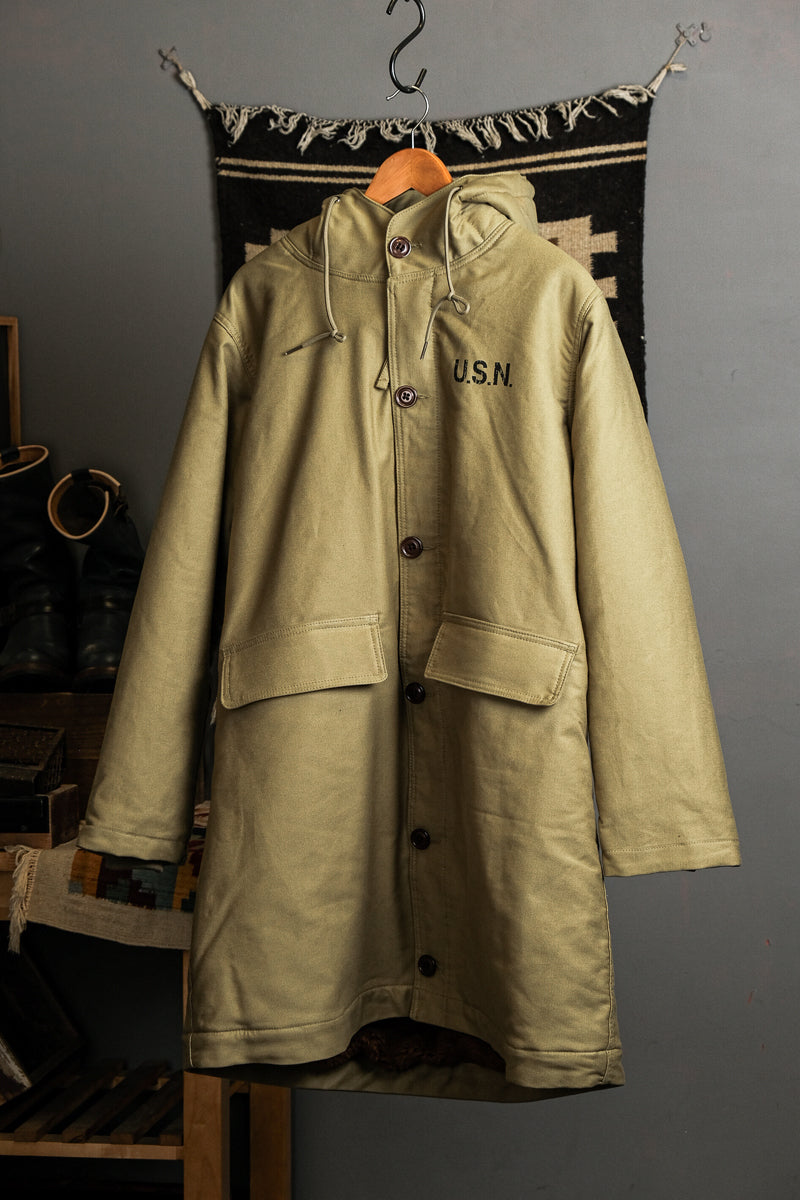 US Navy N-2 Parka Coat 1940s Vintage Reproduction Green