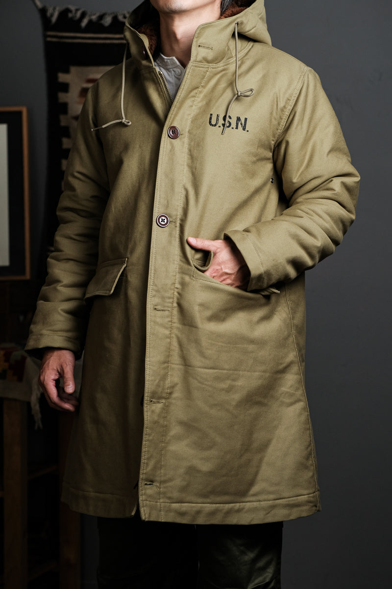 US Navy N-2 Parka Coat 1940s Vintage Reproduction Green