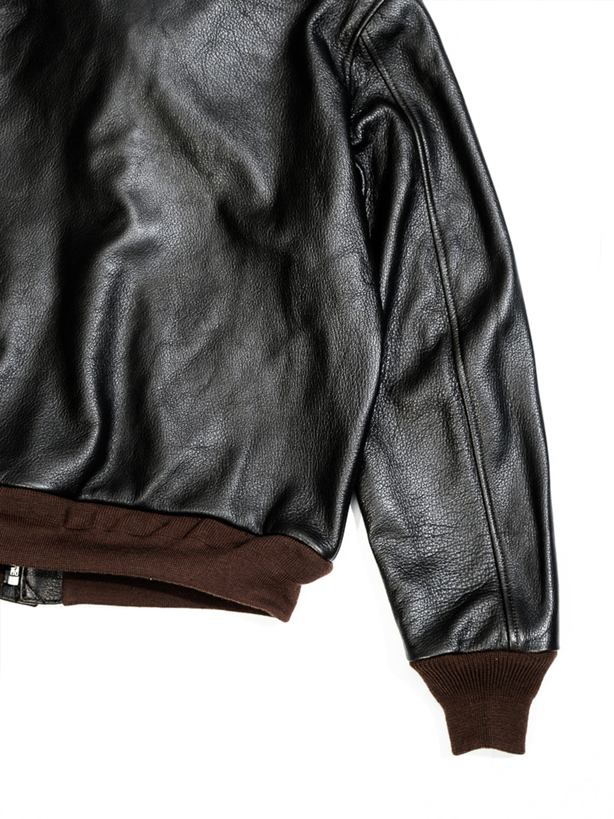 Vintage-goatskin-A2-bomber-jacket-back-sleeves-showing