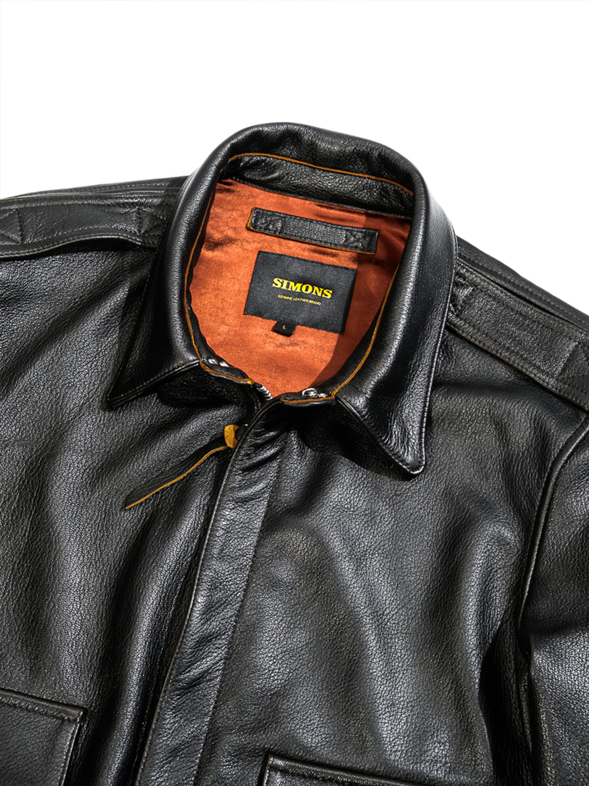 Vintage-goatskin-A2-bomber-jacket-collar-display