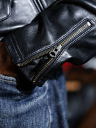 BRIXTON jacket cuff detail with metal zipper and branded pull