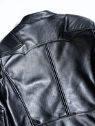 BRIXTON black jacket back and shoulder seam detail, studio shot