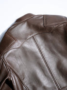 BRIXTON brown jacket shoulder and back panel detail