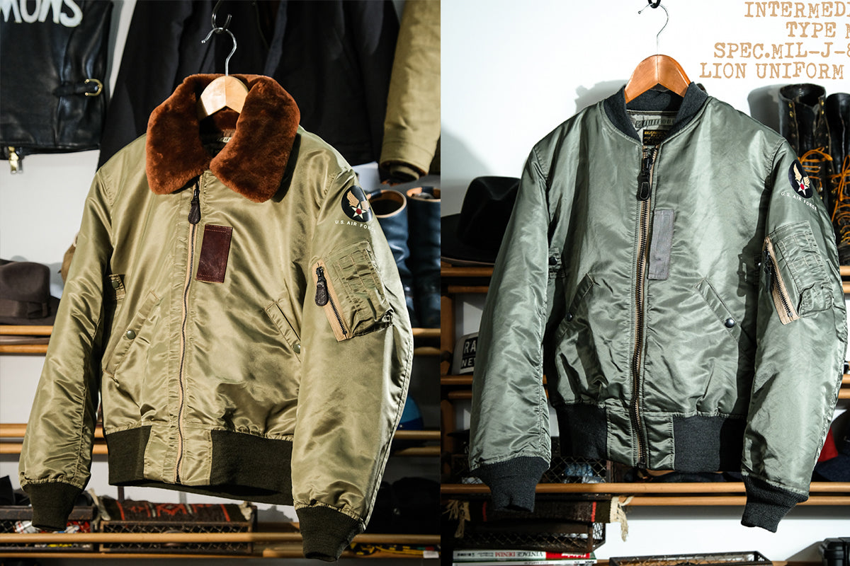 MA-1 vs B-15 flight jacket comparison: modern nylon bomber and first nylon flight jacket