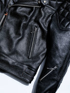 MALLORY IMOLA front and sleeve detail with chest zip pocket, sleeve zipper and leather straps