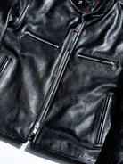 Mojave jacket front detail with YKK zips and red pull accents
