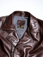 Flat lay collar open with REAL SIMONS leather patch and Great Quality Horse-Hide label