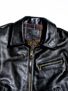 Original 1940s unknown brand black horsehide sport jacket	