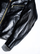 Original 1940s unknown brand black horsehide sport jacket	9