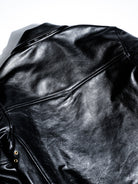 Original 1940s unknown brand black horsehide sport jacket	5