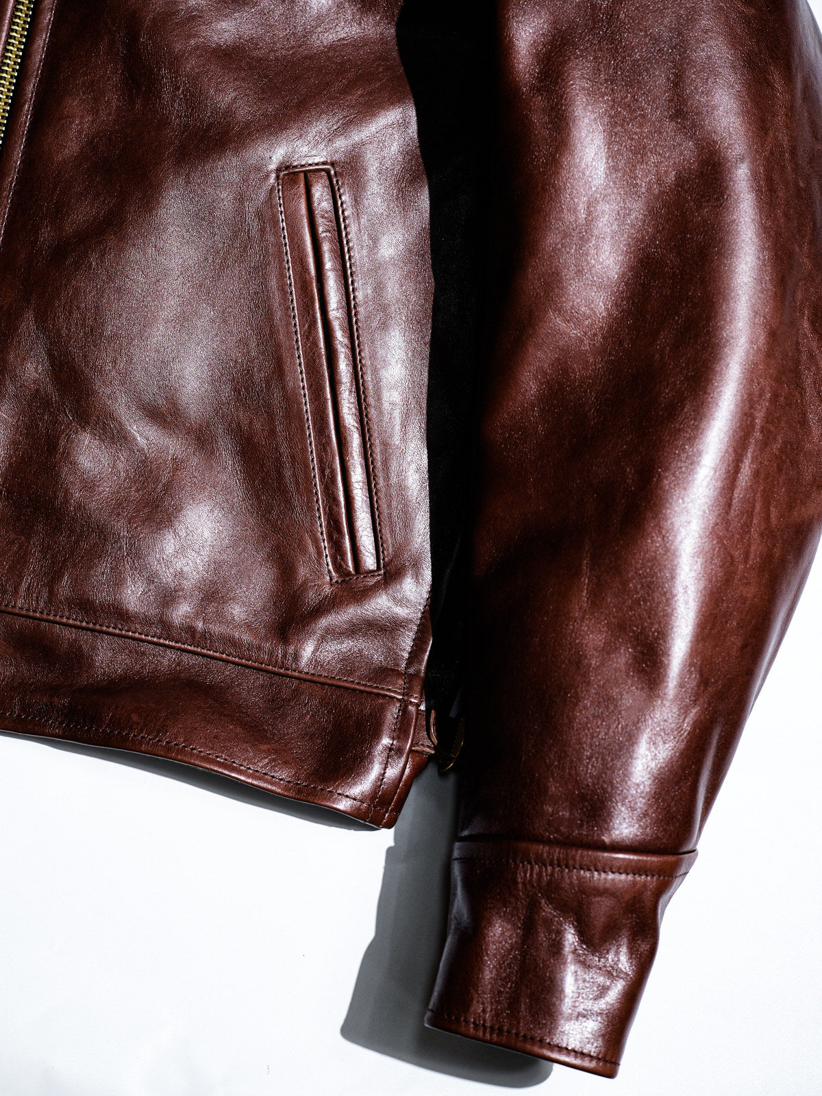 Real Simons 1940s California horsehide jacket amber brown veg-tanned	 3