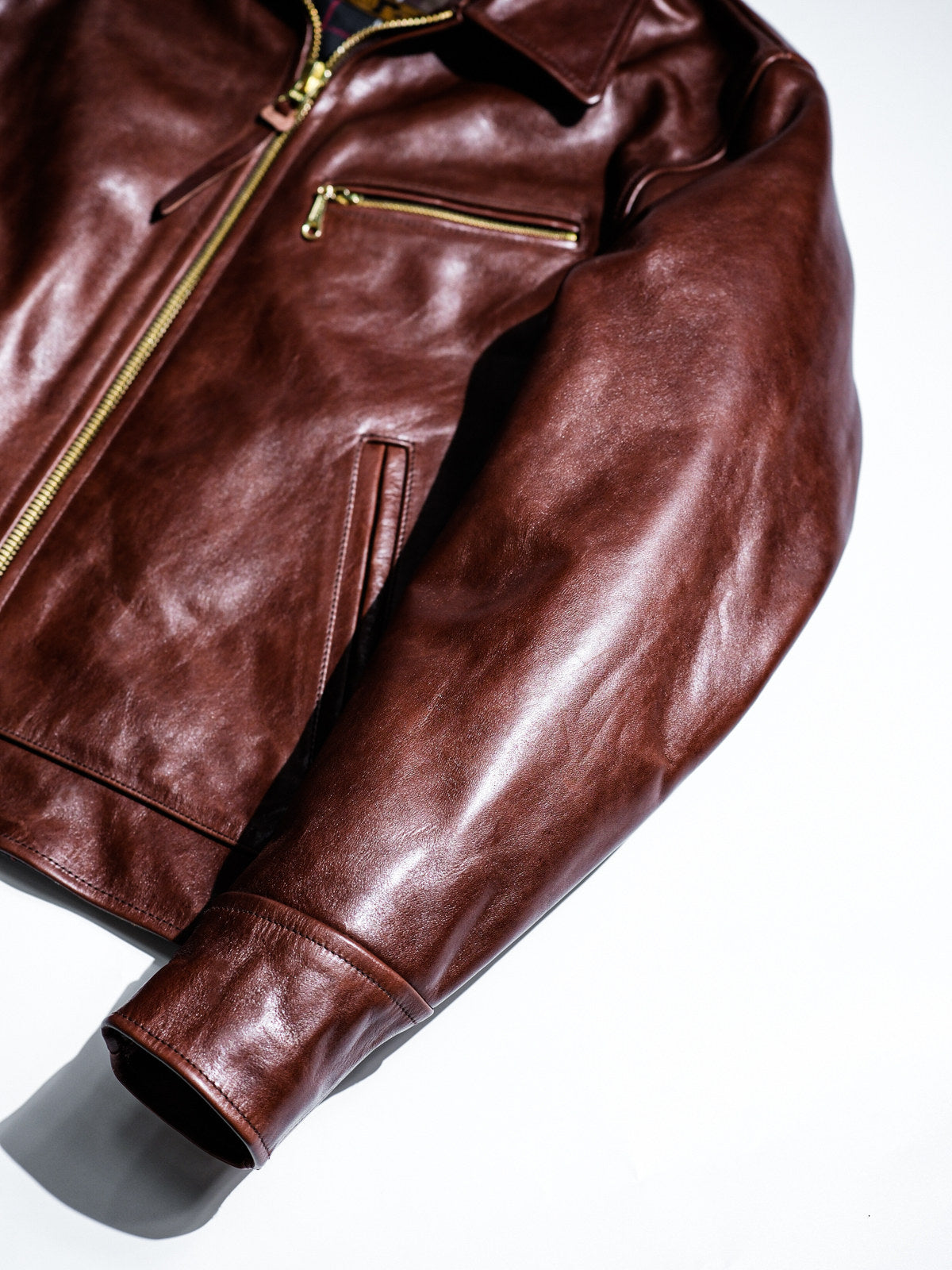 Real Simons 1940s California horsehide jacket amber brown veg-tanned	 5
