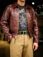 Real Simons 1940s California horsehide jacket amber brown veg-tanned	