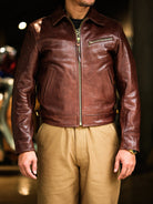 Real Simons 1940s California horsehide jacket amber brown veg-tanned	 3