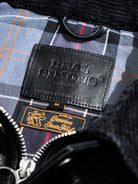 Transport jacket hardware details - MILDEX snap, IDEAL two-way zipper and tartan cotton lining