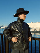transport waxed cowhide jacket with corduroy collar - british hunting style by Real Simons 4