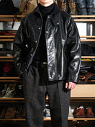 transport waxed cowhide jacket with corduroy collar - british hunting style by Real Simons 1